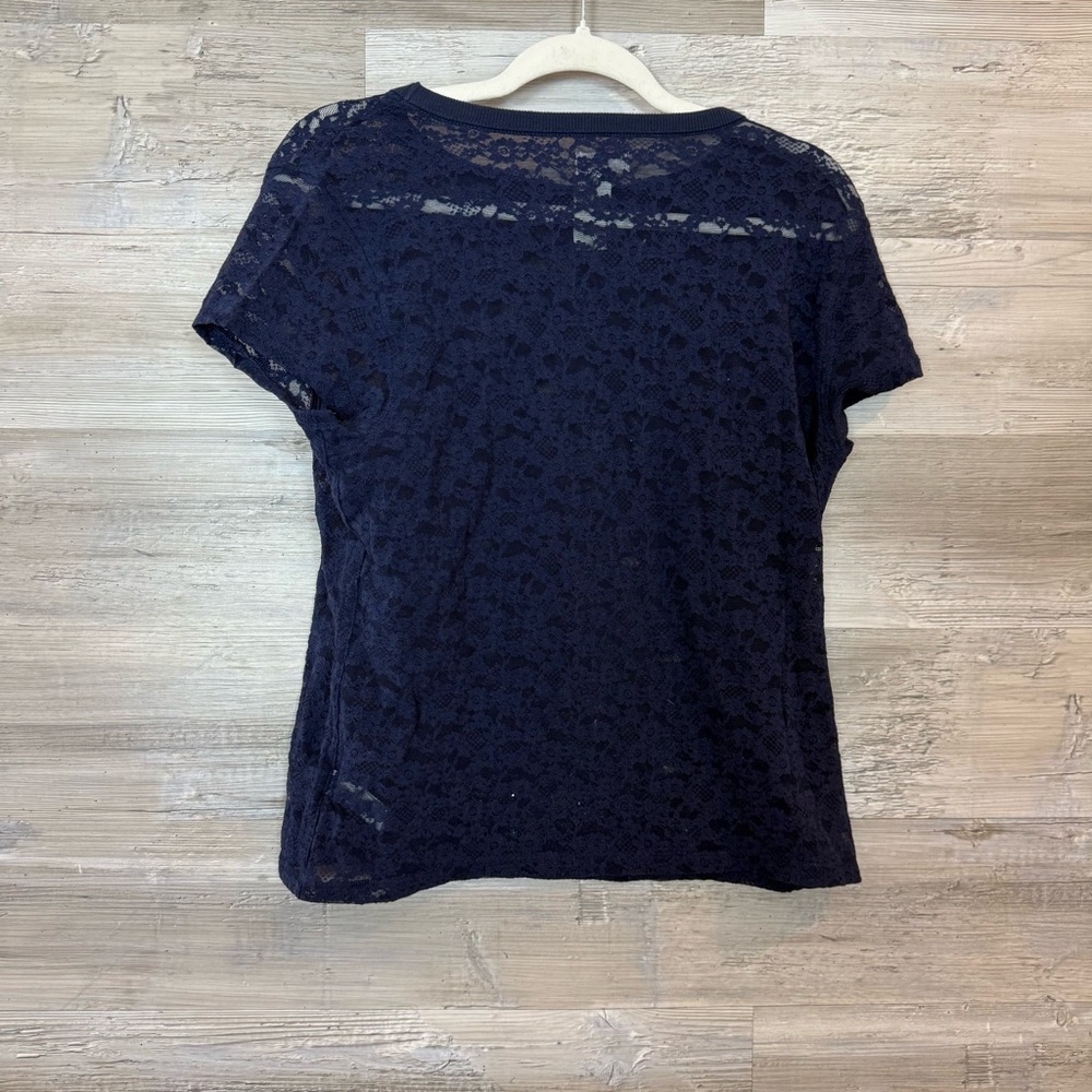 Aerie Navy Lace Short Sleeve Top - Picture 5 of 5